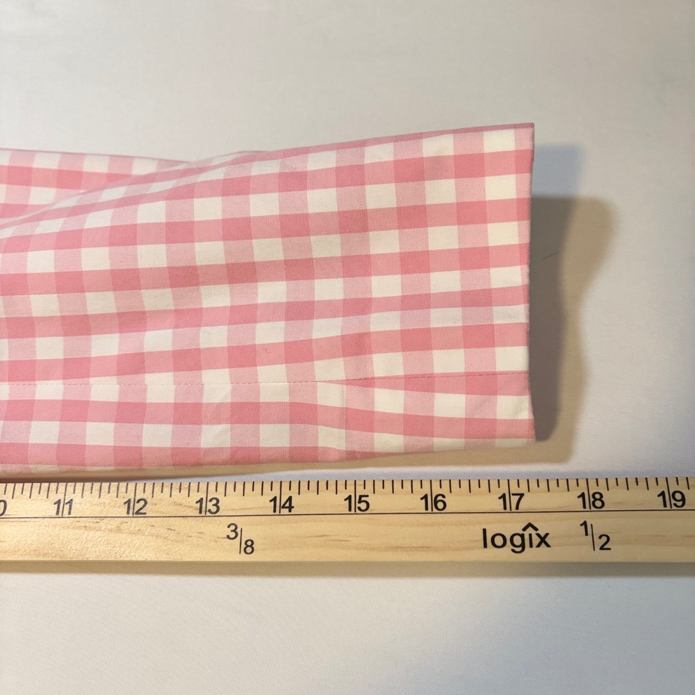Talbots Pink White Gingham Cotton Blend Blazer Jacket Size 4 Striped Lining - Picture 9 of 11
